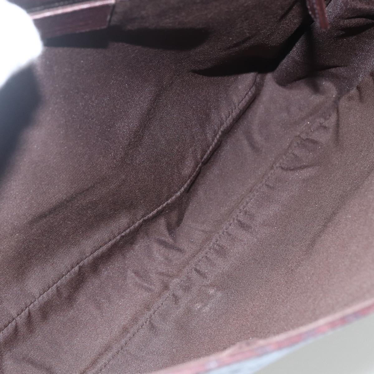 GUCCI Guccissima GG Canvas Abbey Shoulder Bag Brown Silver 145844 Auth ka403