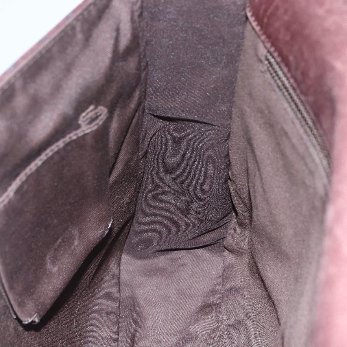 GUCCI Guccissima GG Canvas Abbey Shoulder Bag Brown Silver 145844 Auth ka403