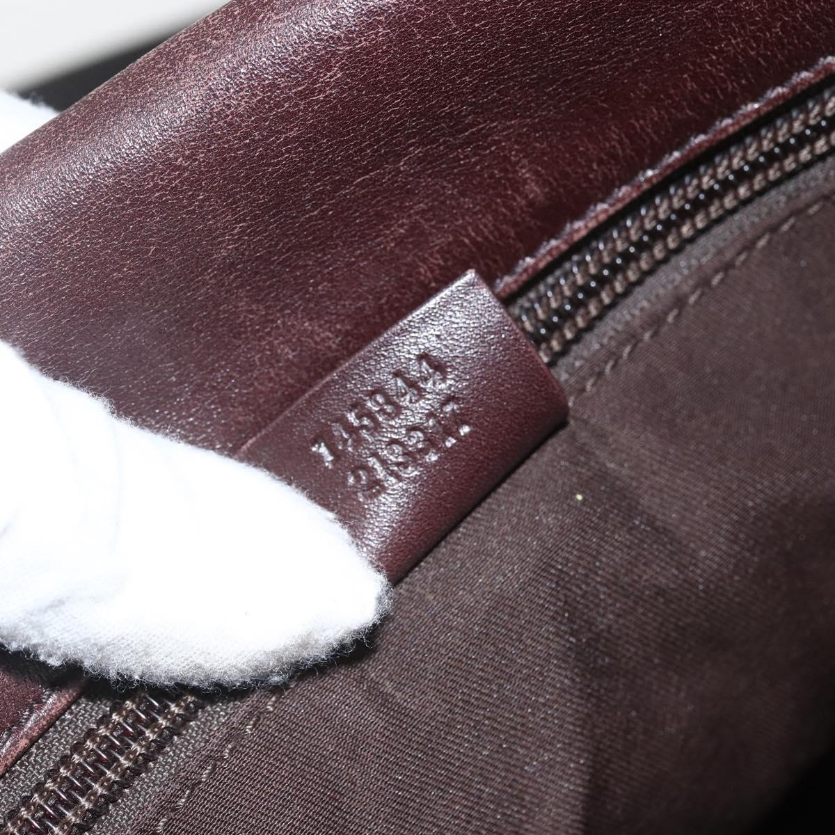 GUCCI Guccissima GG Canvas Abbey Shoulder Bag Brown Silver 145844 Auth ka403