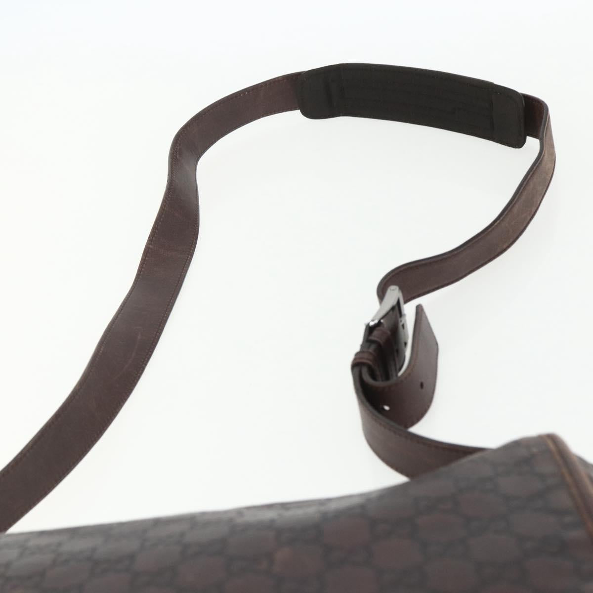 GUCCI Guccissima GG Canvas Abbey Shoulder Bag Brown Silver 145844 Auth ka403