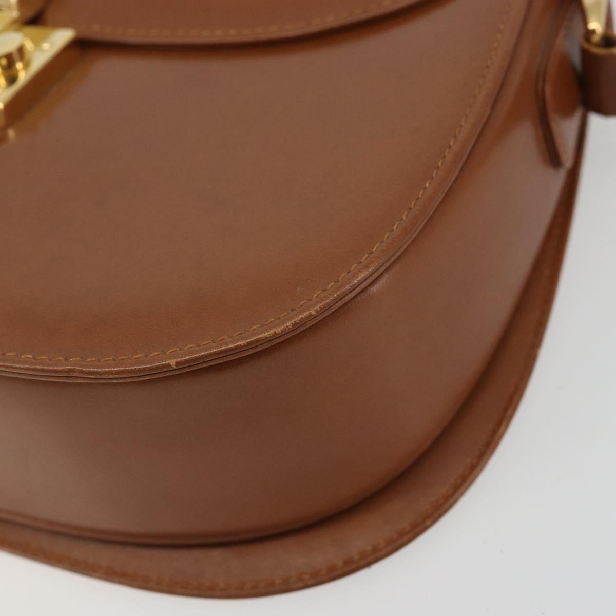 GUCCI Ready Lock Shoulder Bag Leather Brown Gold 001 46 1469 Auth ka4039A