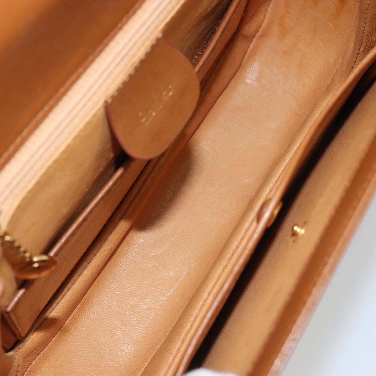 GUCCI Ready Lock Shoulder Bag Leather Brown Gold 001 46 1469 Auth ka4039A
