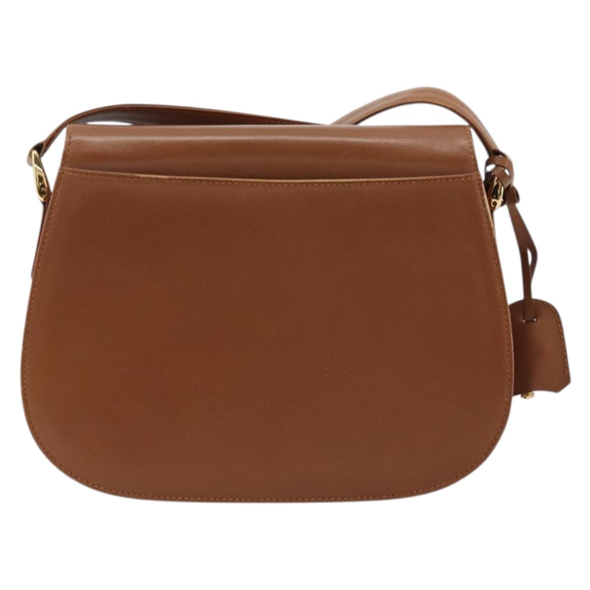 GUCCI Ready Lock Shoulder Bag Leather Brown Gold 001 46 1469 Auth ka4039A
