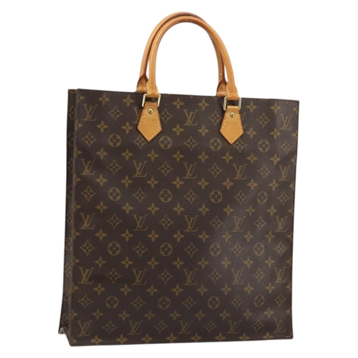 LOUIS VUITTON Monogram Sac Plat Hand Bag M51140 LV Auth ka4051