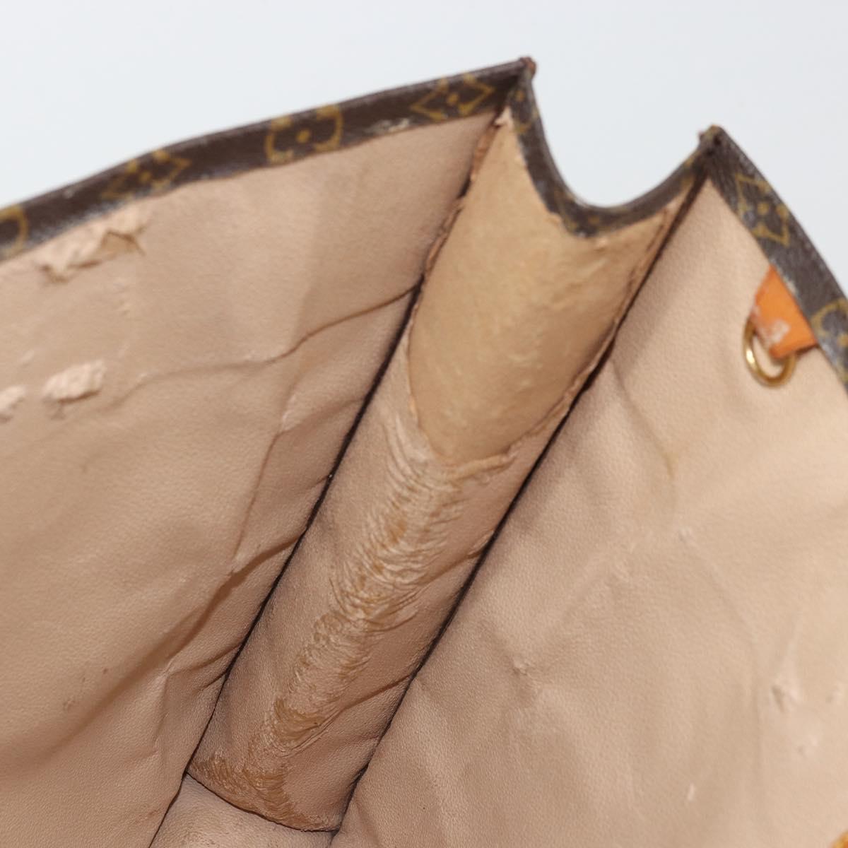 LOUIS VUITTON Monogram Sac Plat Hand Bag M51140 LV Auth ka4051