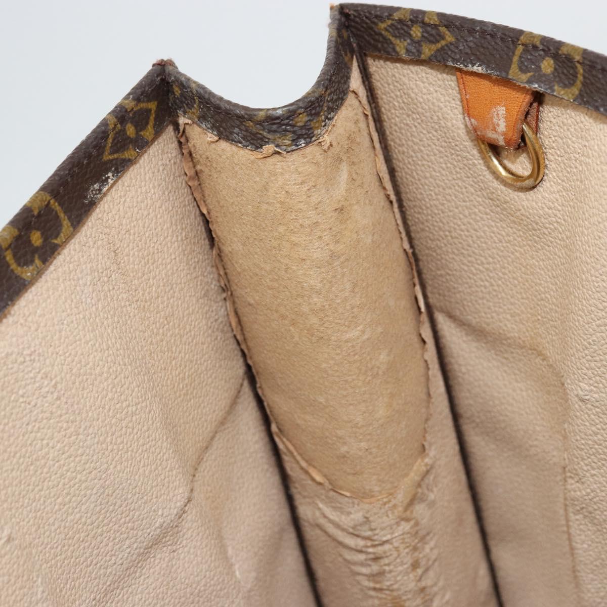 LOUIS VUITTON Monogram Sac Plat Hand Bag M51140 LV Auth ka4051