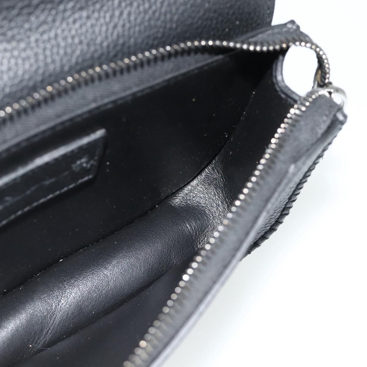 Christian Dior Saddle Arm Pouch Cactus Jack Leather Black Silver Auth ka4066A