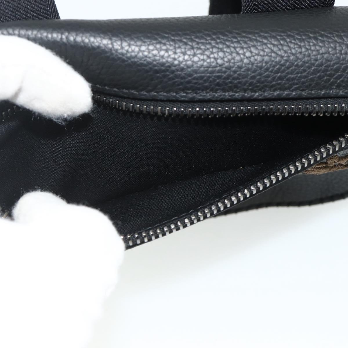 Christian Dior Saddle Arm Pouch Cactus Jack Leather Black Silver Auth ka4066A