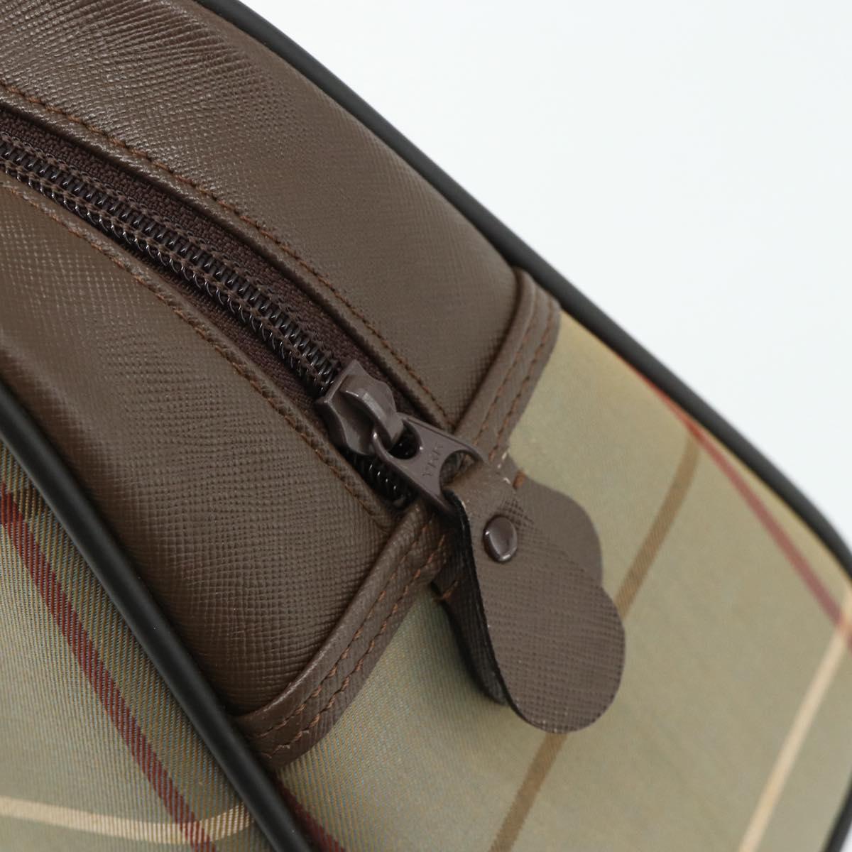 Burberrys Nova Check Hand Bag Canvas Leather Beige Gold Auth ka4067