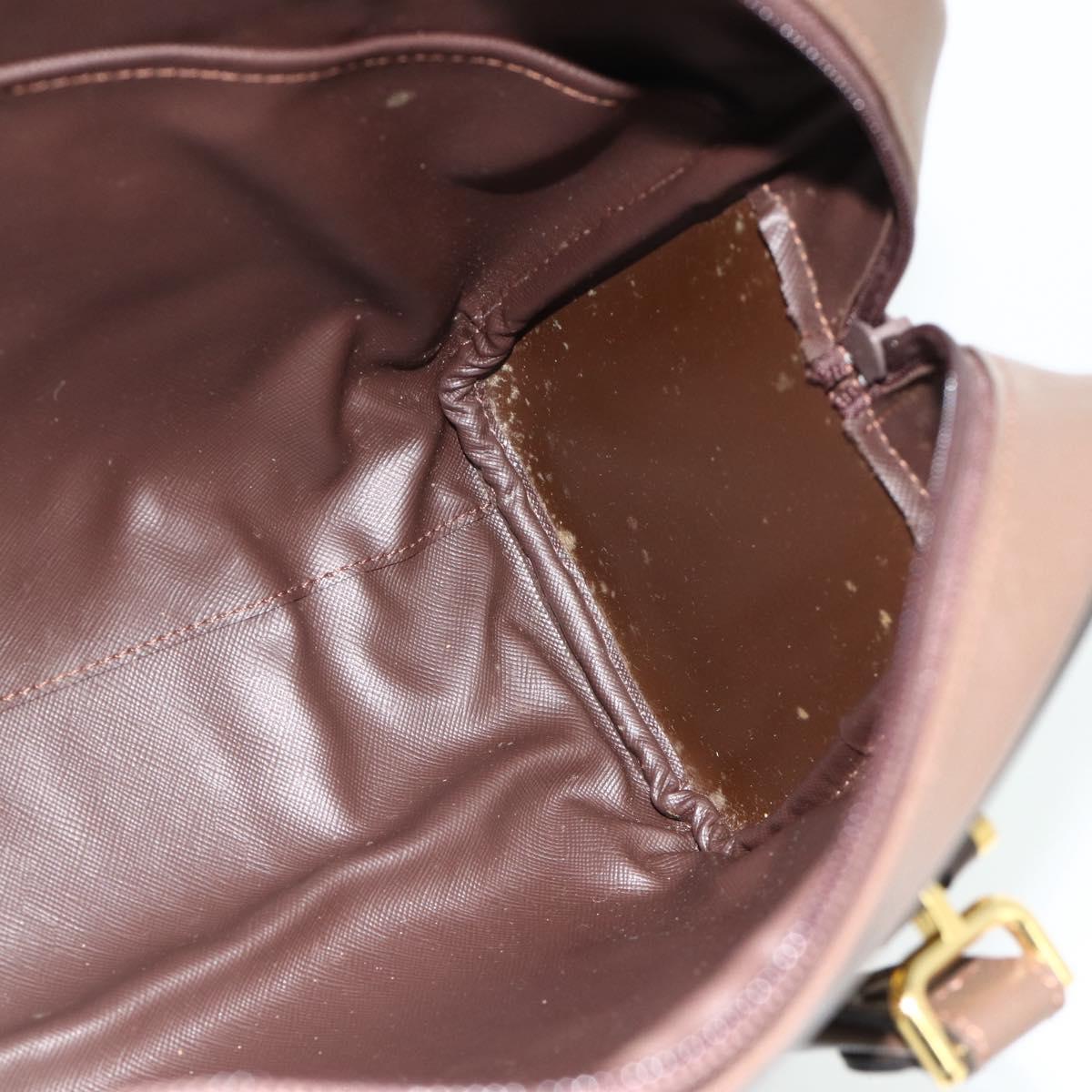 Burberrys Nova Check Hand Bag Canvas Leather Beige Gold Auth ka4067