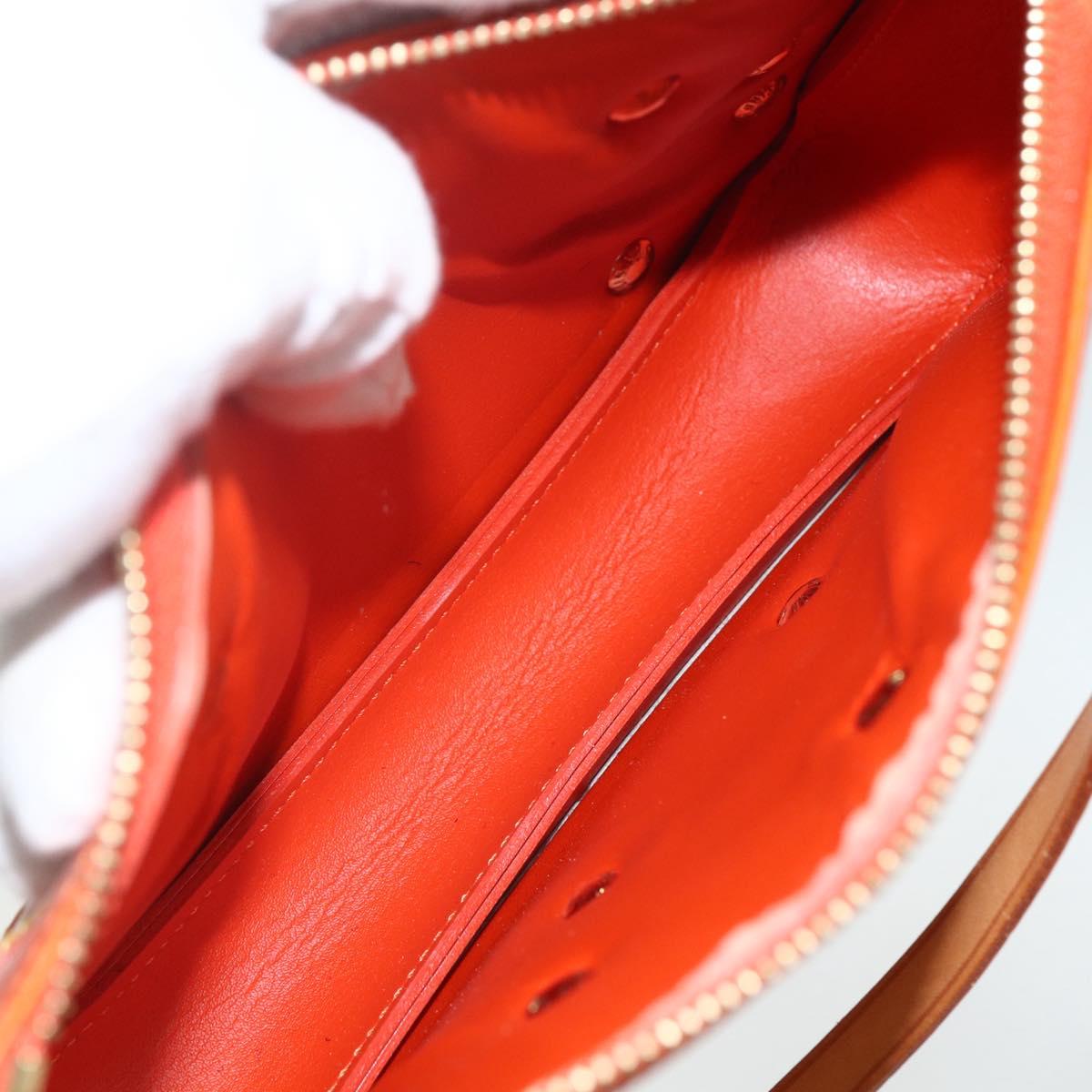 LOUIS VUITTON Monogram Vernis Flower Lexington Pouch Orange M92247 LV Auth ka407