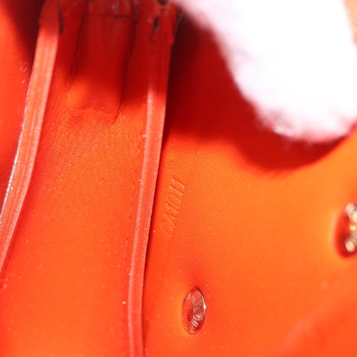 LOUIS VUITTON Monogram Vernis Flower Lexington Pouch Orange M92247 LV Auth ka407