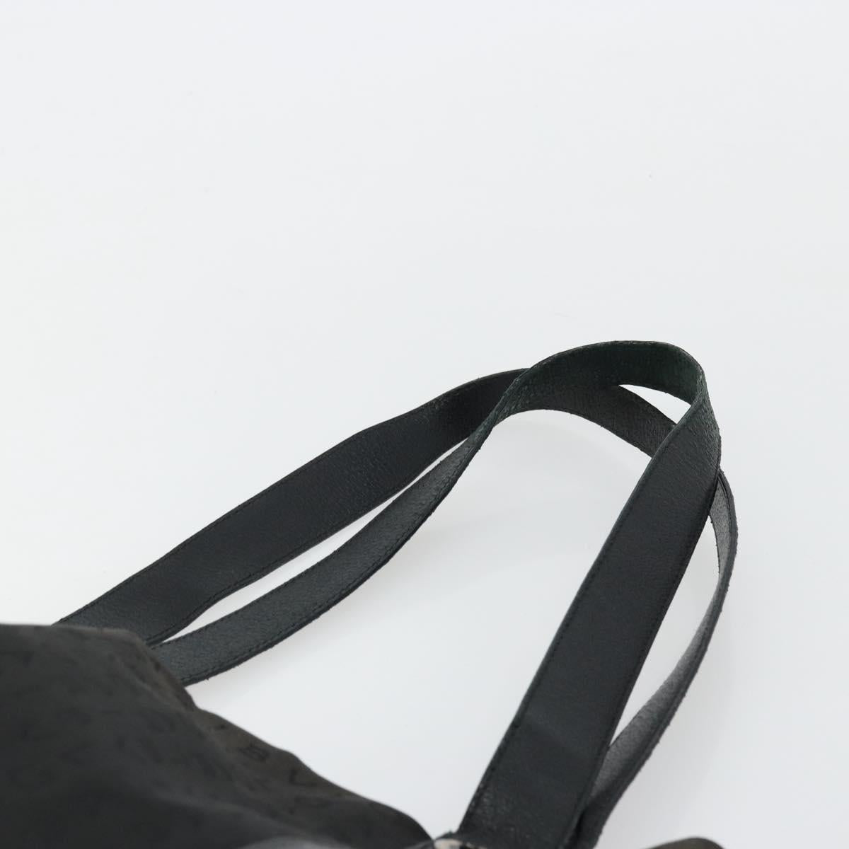 BVLGARI Tote Bag Canvas Leather Black Silver Auth ka4072