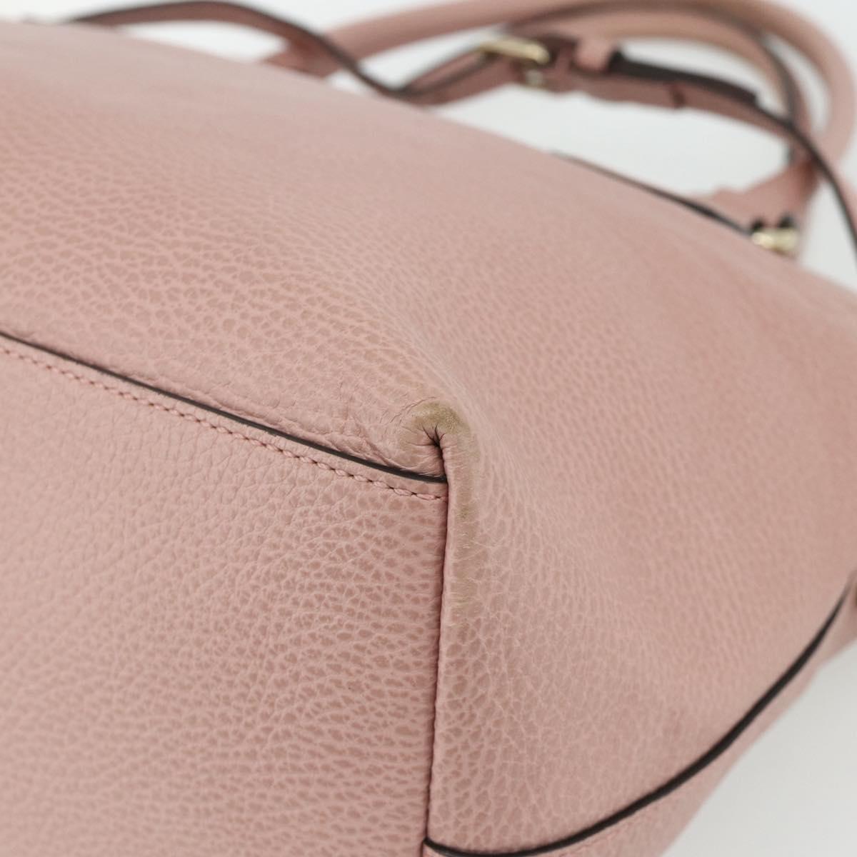 GUCCI Interlocking Hand Bag Leather Outlet 2way Pink Gold 449651 Auth ka4075