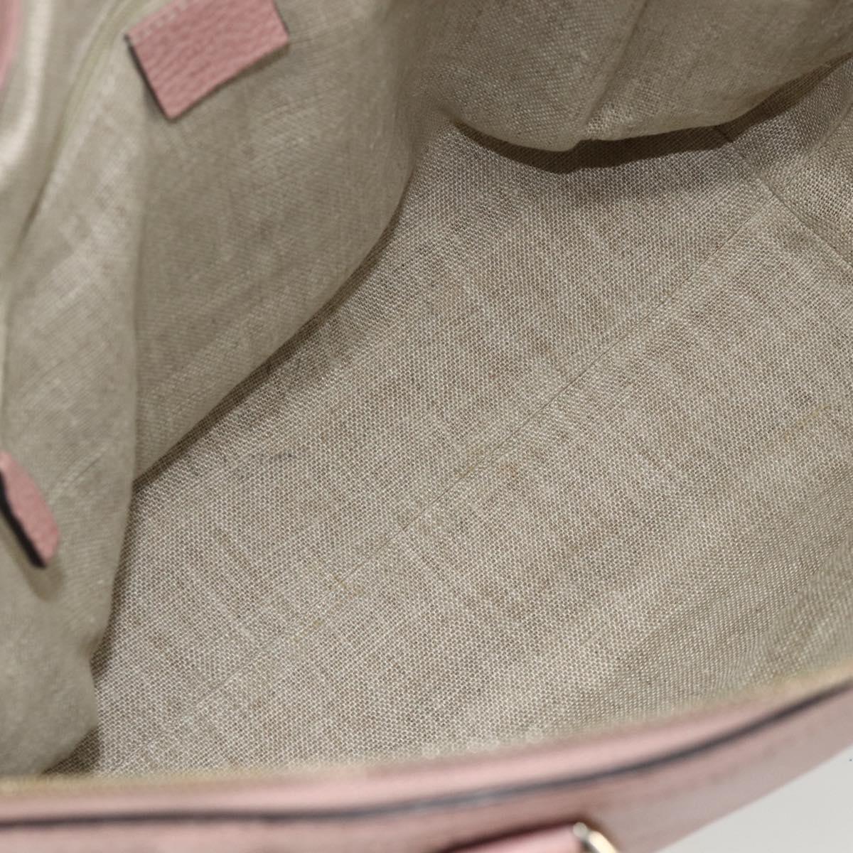 GUCCI Interlocking Hand Bag Leather Outlet 2way Pink Gold 449651 Auth ka4075