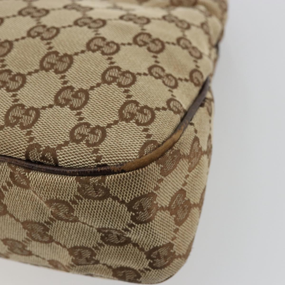 GUCCI GG Canvas Hand Bag Silver Beige 121023 Auth ka4077A