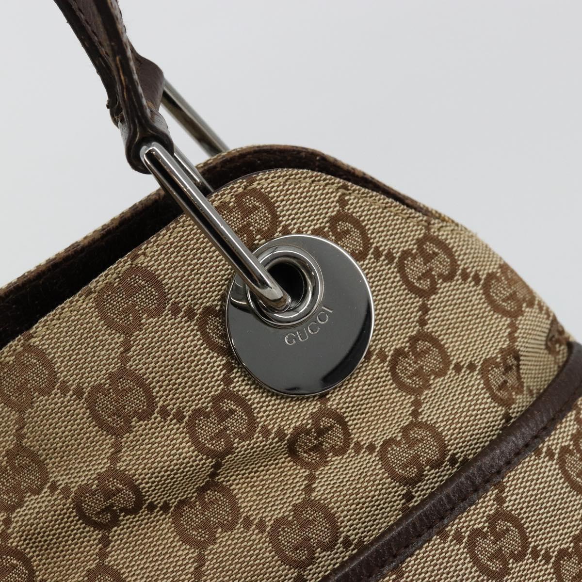GUCCI GG Canvas Hand Bag Silver Beige 121023 Auth ka4077A