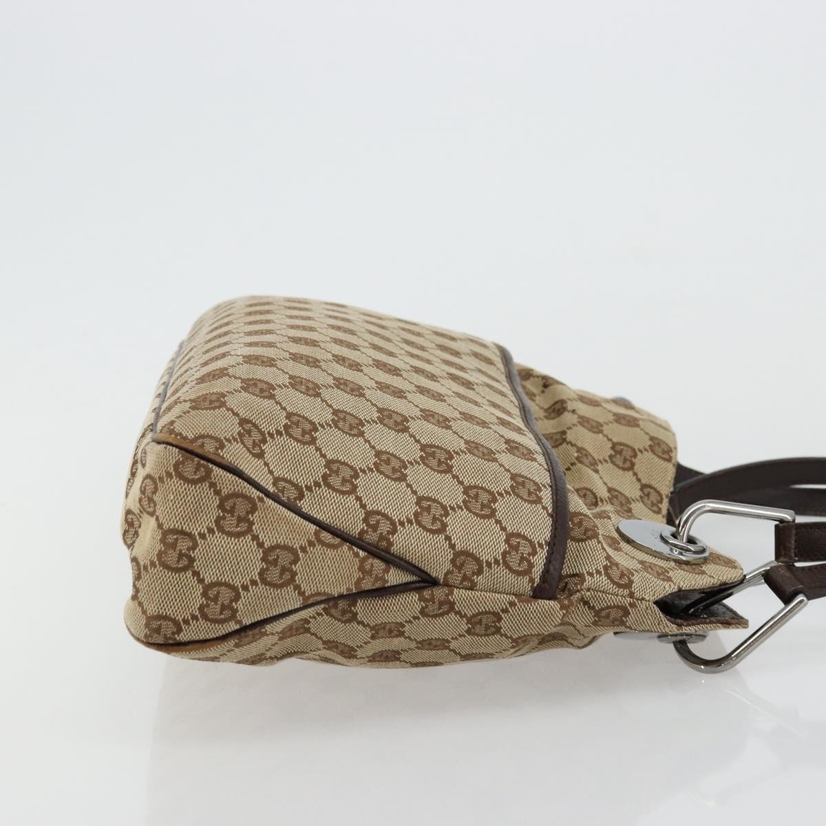 GUCCI GG Canvas Hand Bag Silver Beige 121023 Auth ka4077A