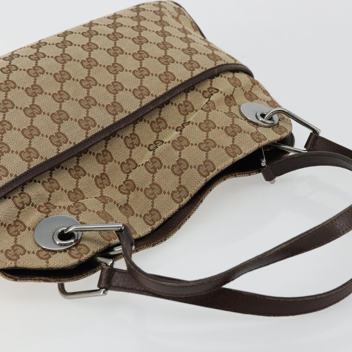 GUCCI GG Canvas Hand Bag Silver Beige 121023 Auth ka4077A