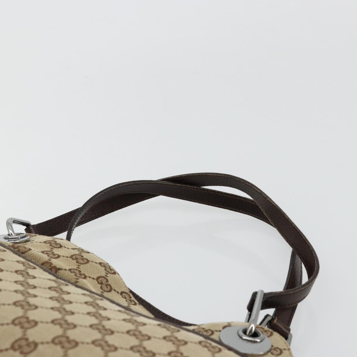 GUCCI GG Canvas Hand Bag Silver Beige 121023 Auth ka4077A