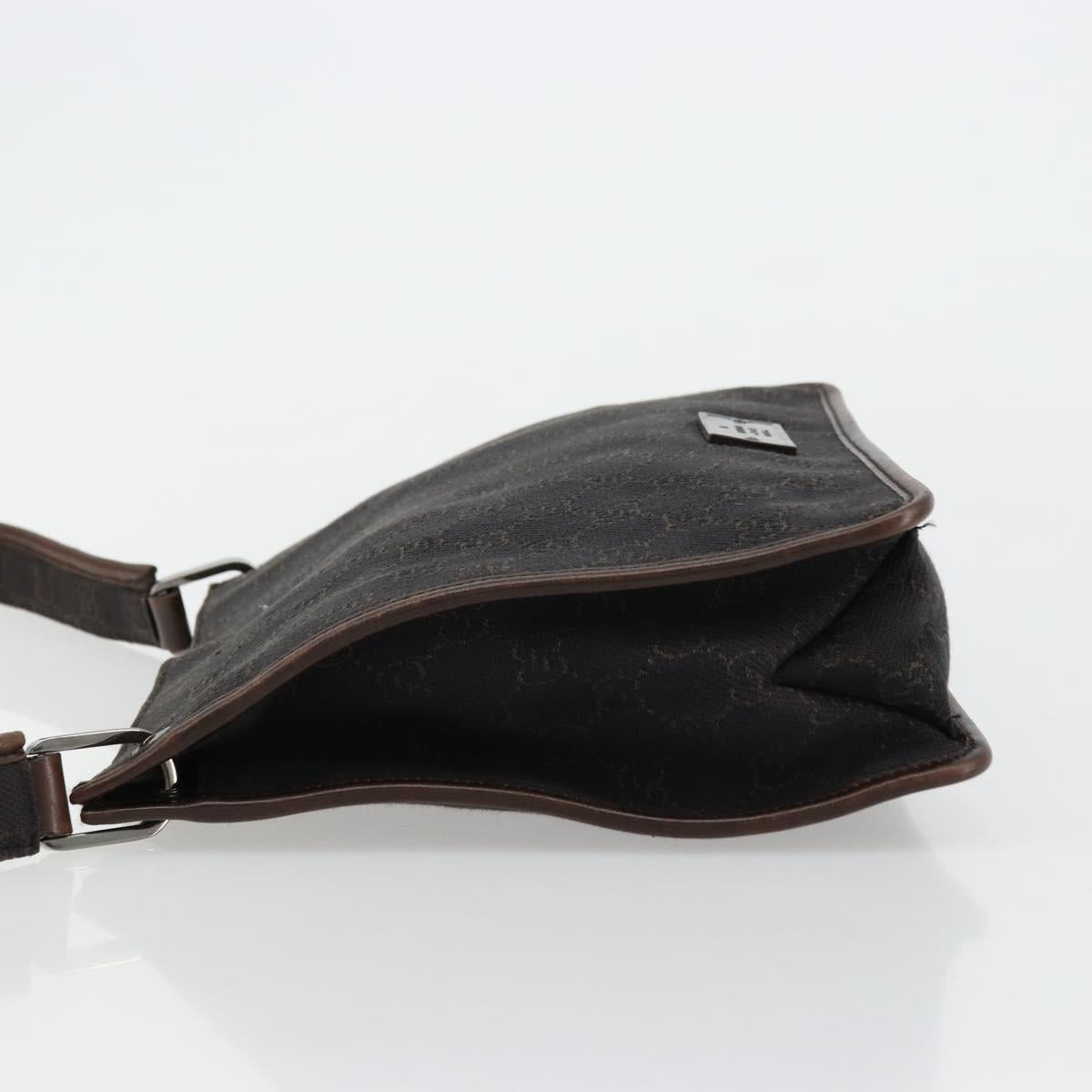 GUCCI GG Canvas Shoulder Bag Outlet Brown Silver 91762 Auth ka4080A