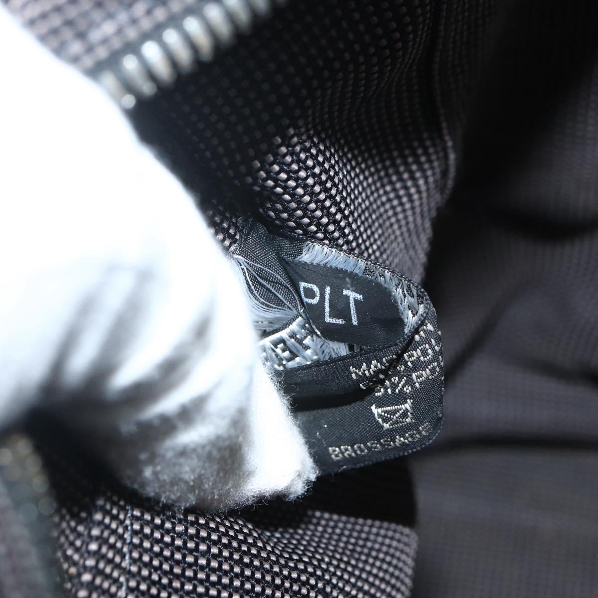 HERMES Her Line MM Hand Bag Canvas Gray Silver Auth ka409