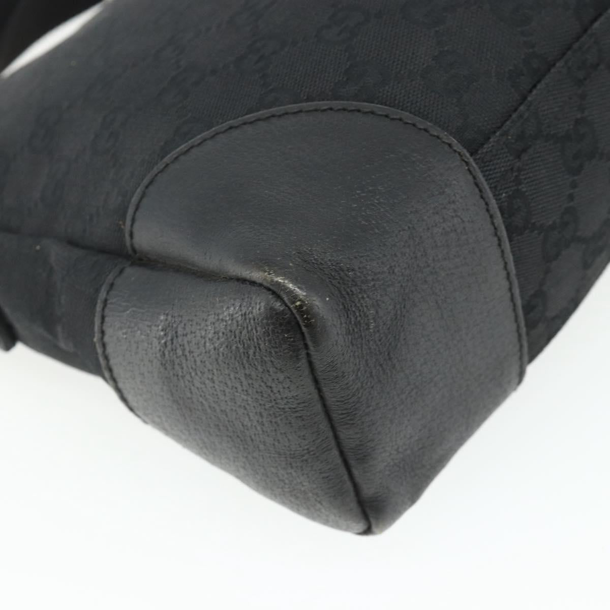 GUCCI GG Canvas Shoulder Bag Black Silver 114273 Auth ka4091
