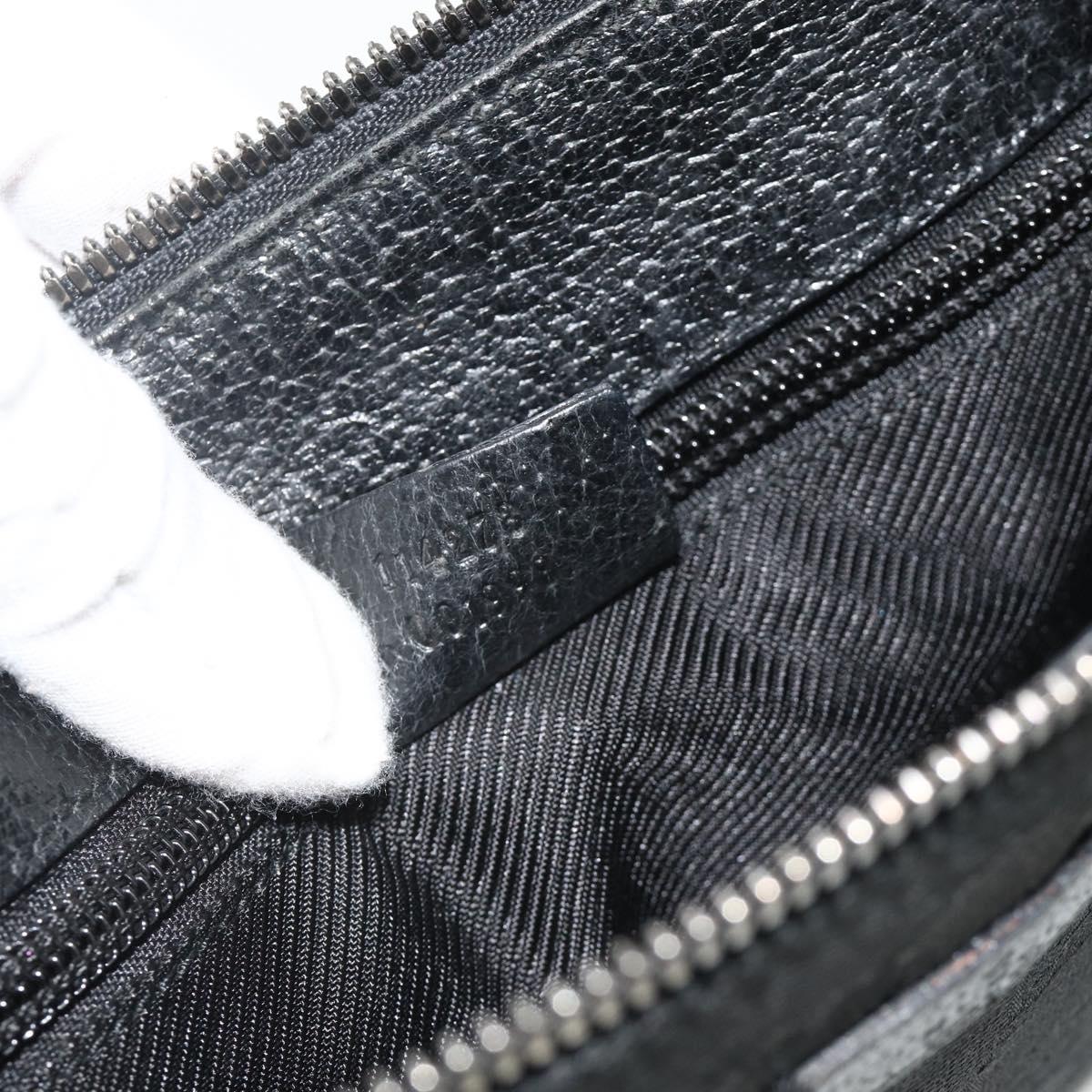 GUCCI GG Canvas Shoulder Bag Black Silver 114273 Auth ka4091