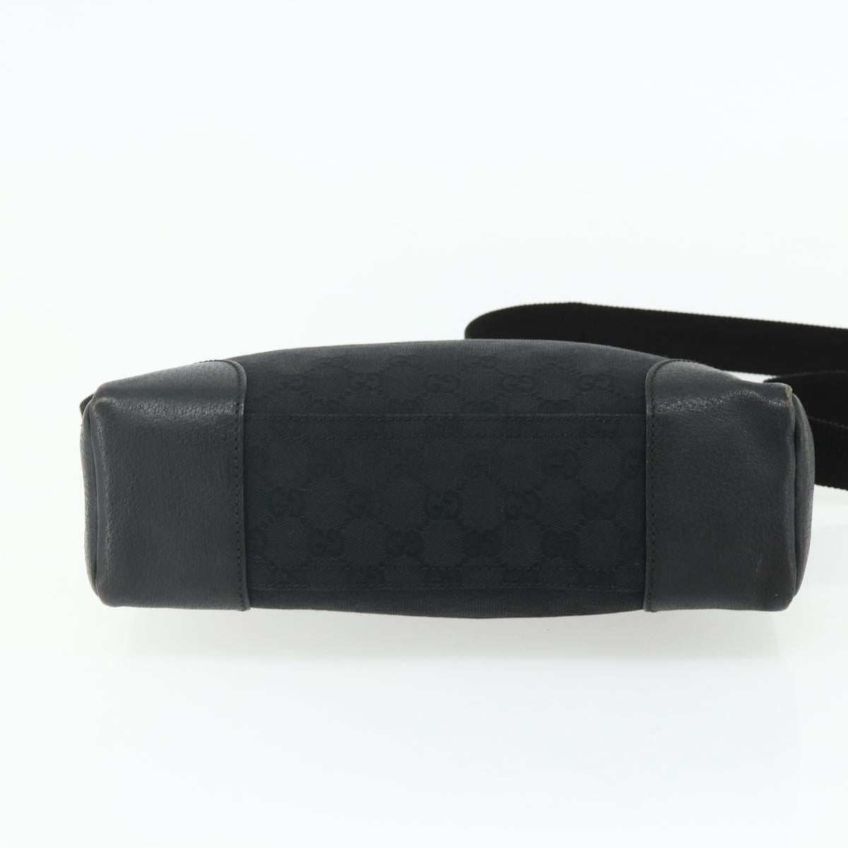GUCCI GG Canvas Shoulder Bag Black Silver 114273 Auth ka4091