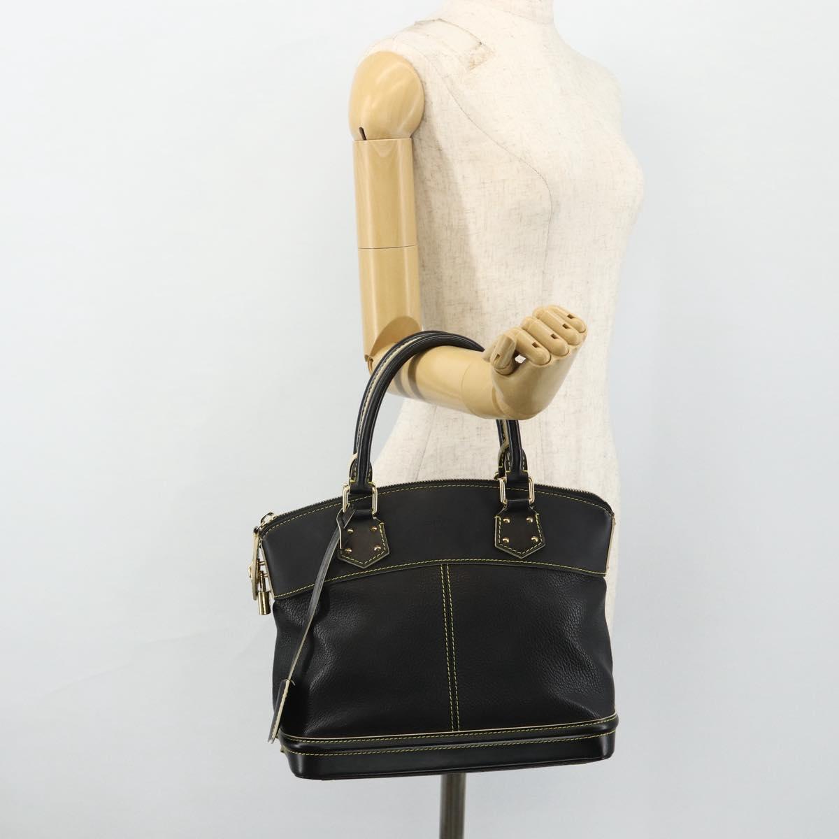 LOUIS VUITTON Suhari Lockit PM Hand Bag Leather Black M91888 LV Auth ka4094A