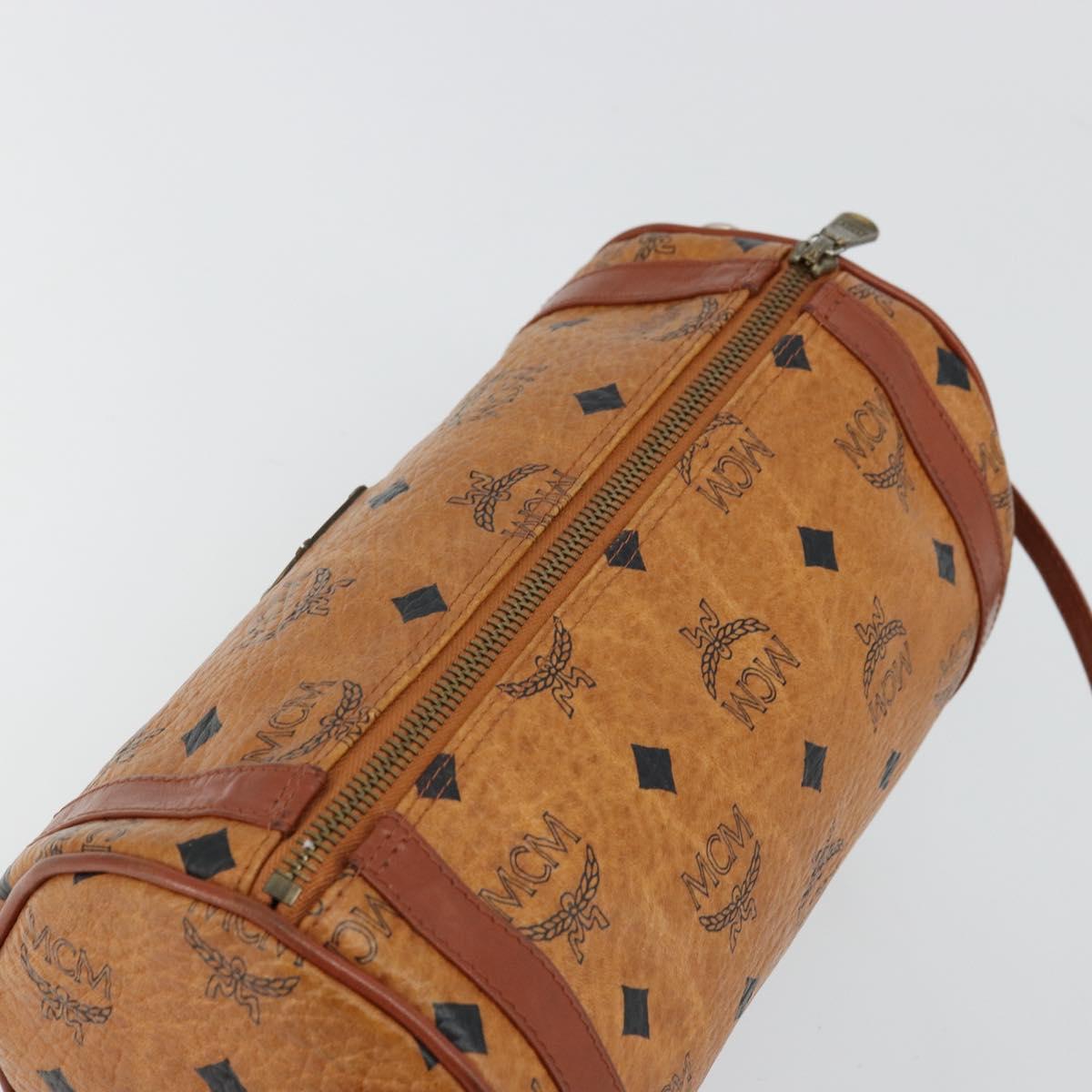 MCM Vicetos Logogram Shoulder Bag PVC Leather Brown Gold Auth ka4095A