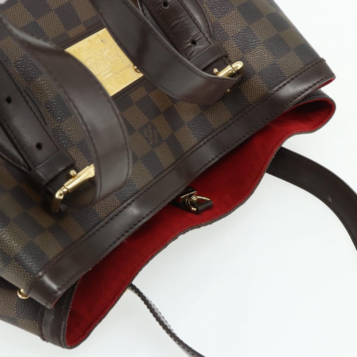 LOUIS VUITTON Damier Ebene Hampstead MM Tote Bag N51204 LV Auth ka4096