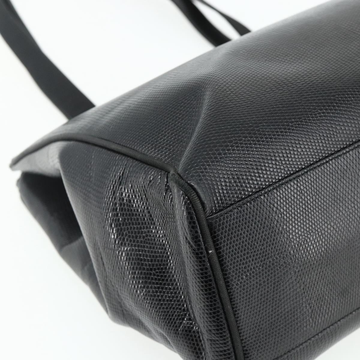 Salvatore Ferragamo Vala Tote Bag Leather Black Gold Auth ka4098