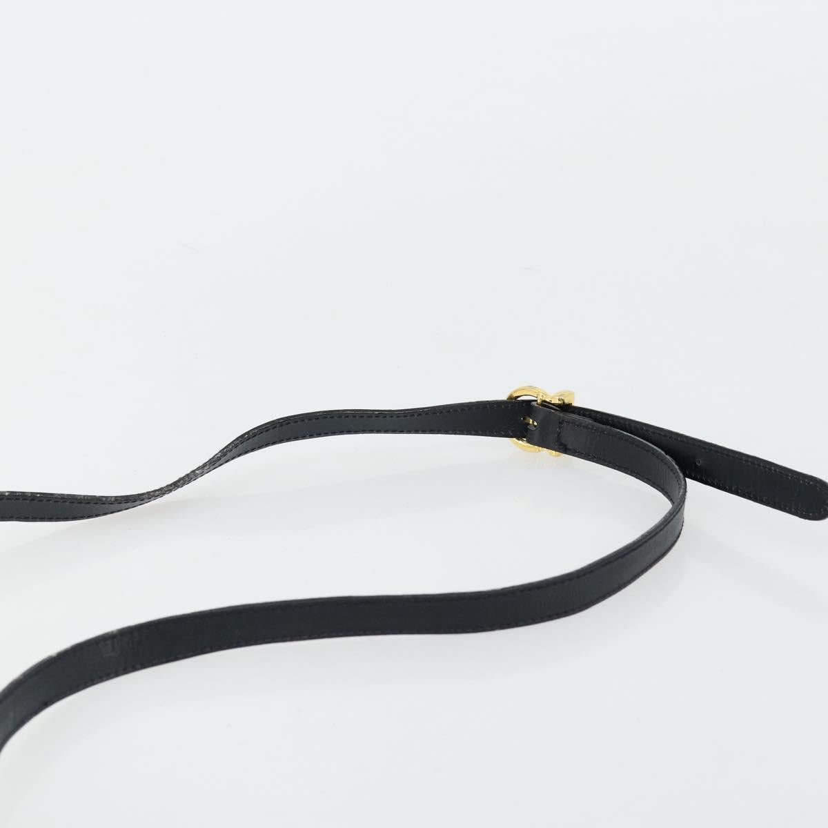 Salvatore Ferragamo Vala Shoulder Bag Leather Navy Gold Auth ka4099