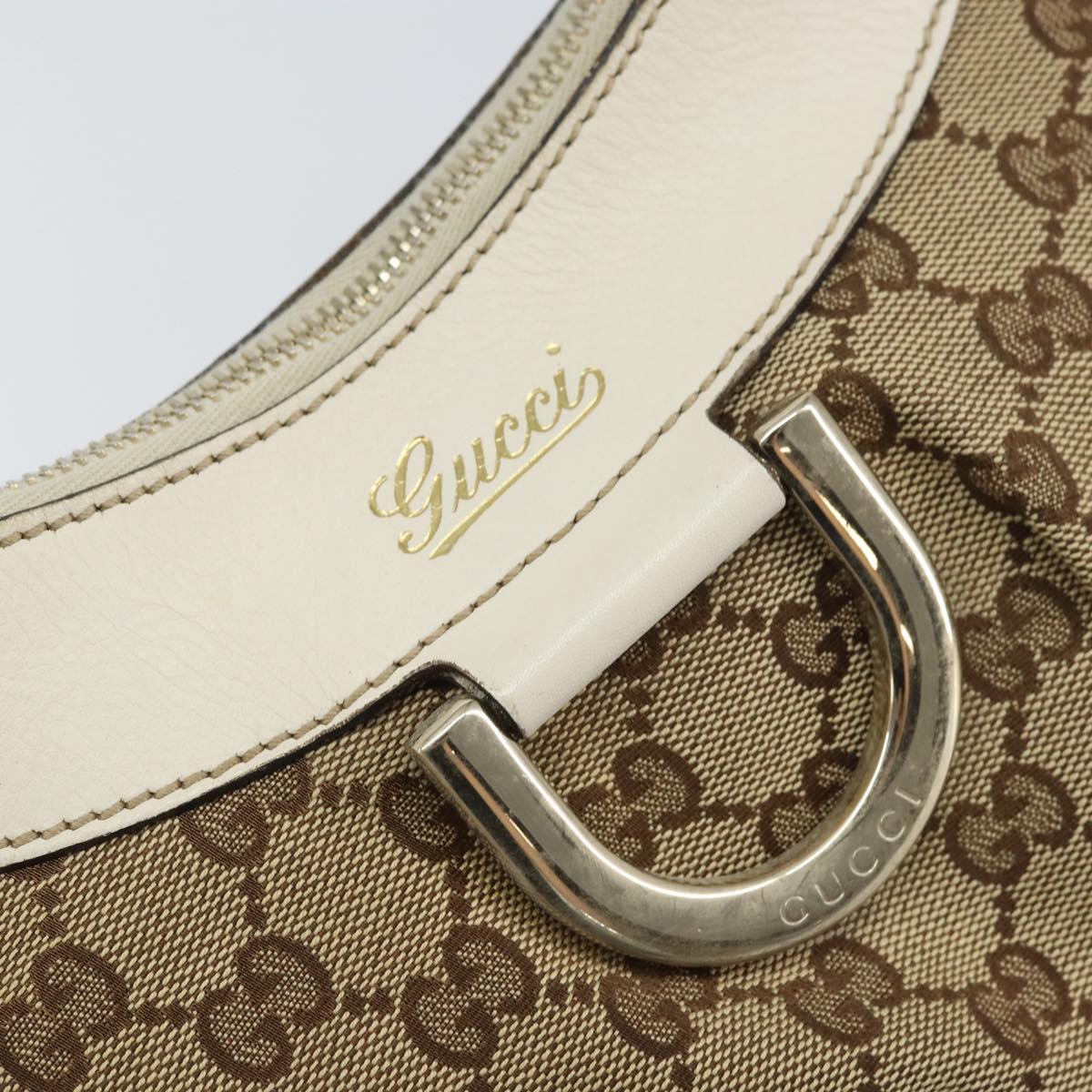 GUCCI GG Canvas Abbey Hand Bag Beige Gold 190525 Auth ka410