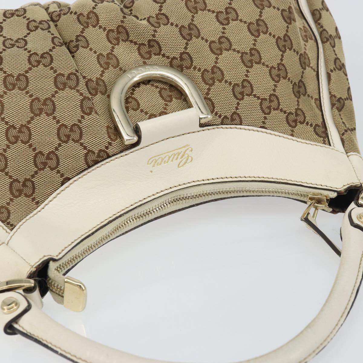 GUCCI GG Canvas Abbey Hand Bag Beige Gold 190525 Auth ka410