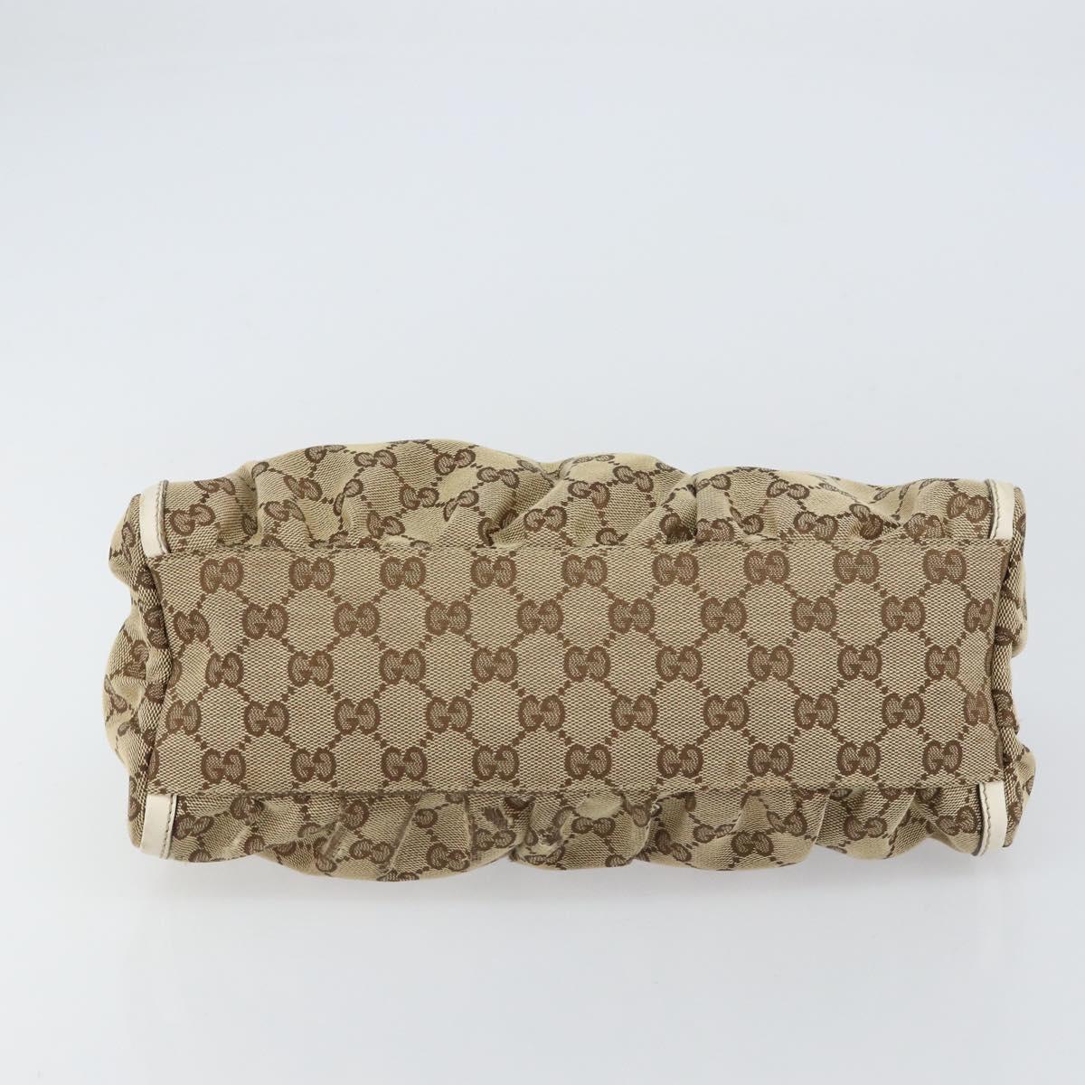 GUCCI GG Canvas Abbey Hand Bag Beige Gold 190525 Auth ka410