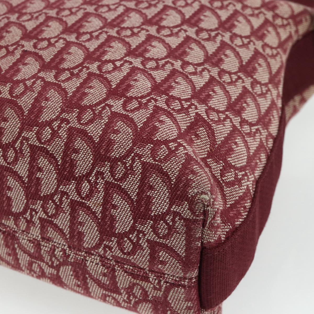 Christian Dior Trotter Canvas Shoulder Bag Red Silver Auth ka4100A