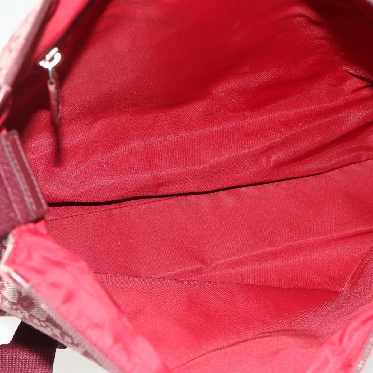Christian Dior Trotter Canvas Shoulder Bag Red Silver Auth ka4100A