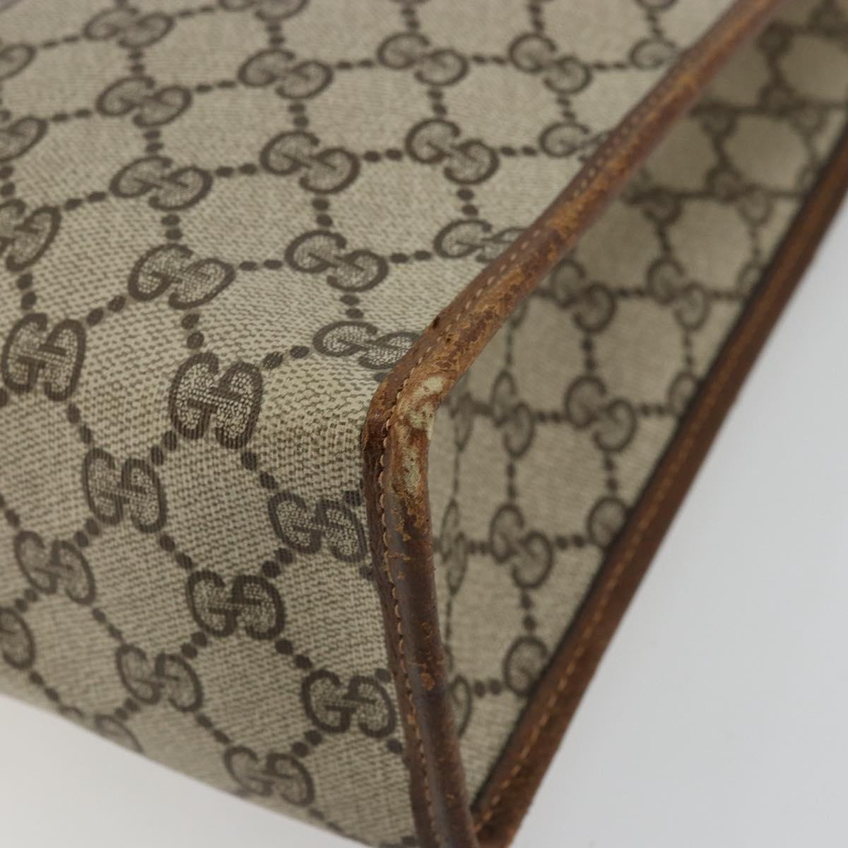 GUCCI GG Supreme Web Sherry Line Hand Bag PVC Beige Gold 002 4083 39 Auth ka4103
