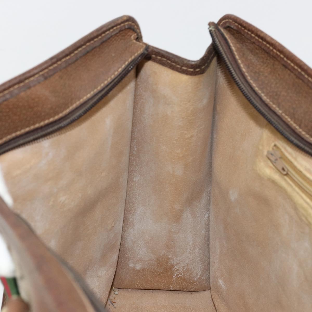 GUCCI GG Supreme Web Sherry Line Hand Bag PVC Beige Gold 002 4083 39 Auth ka4103