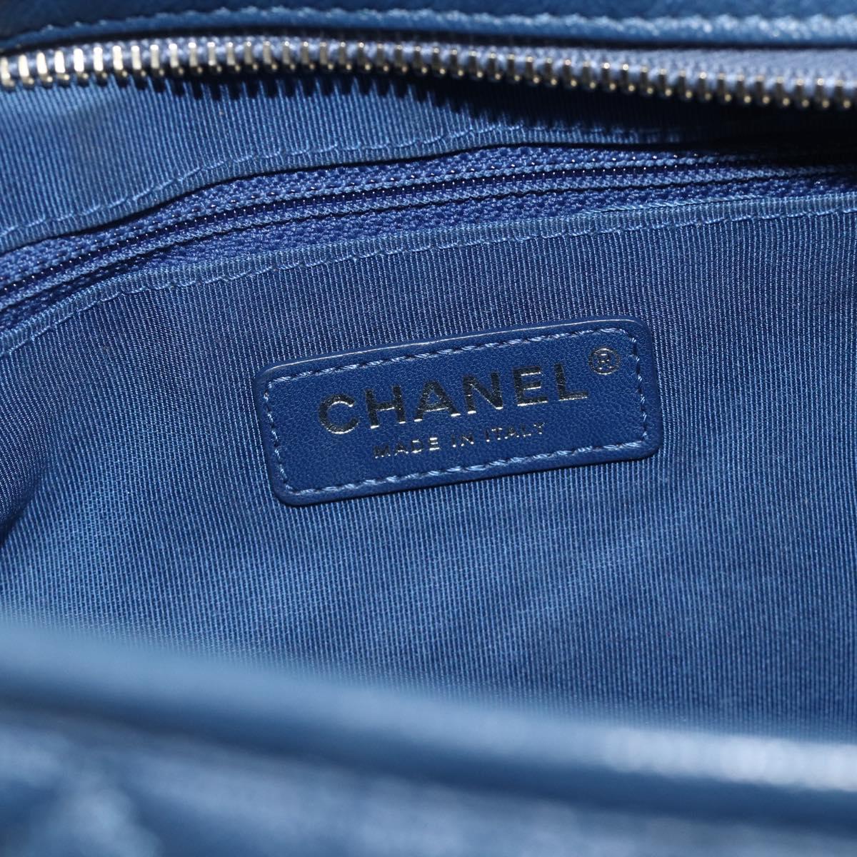 CHANEL Chain Gabriel De Chanel Bag Caviar Skin Blue Gold CC Auth ka4104SAV