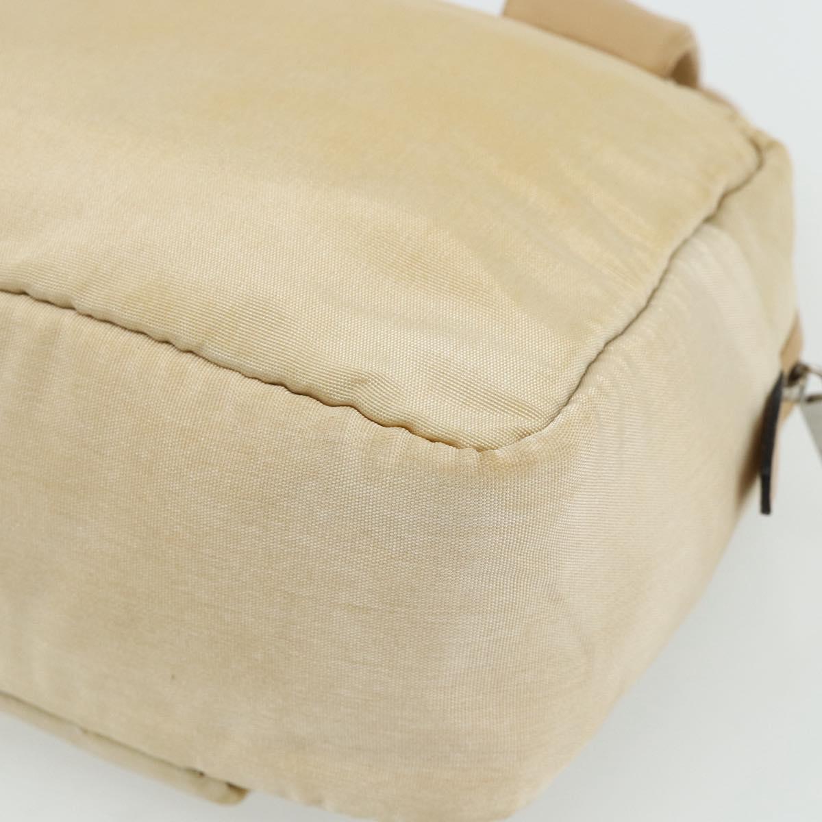 LOEWE Hand Bag Leather Beige Silver Auth ka4107