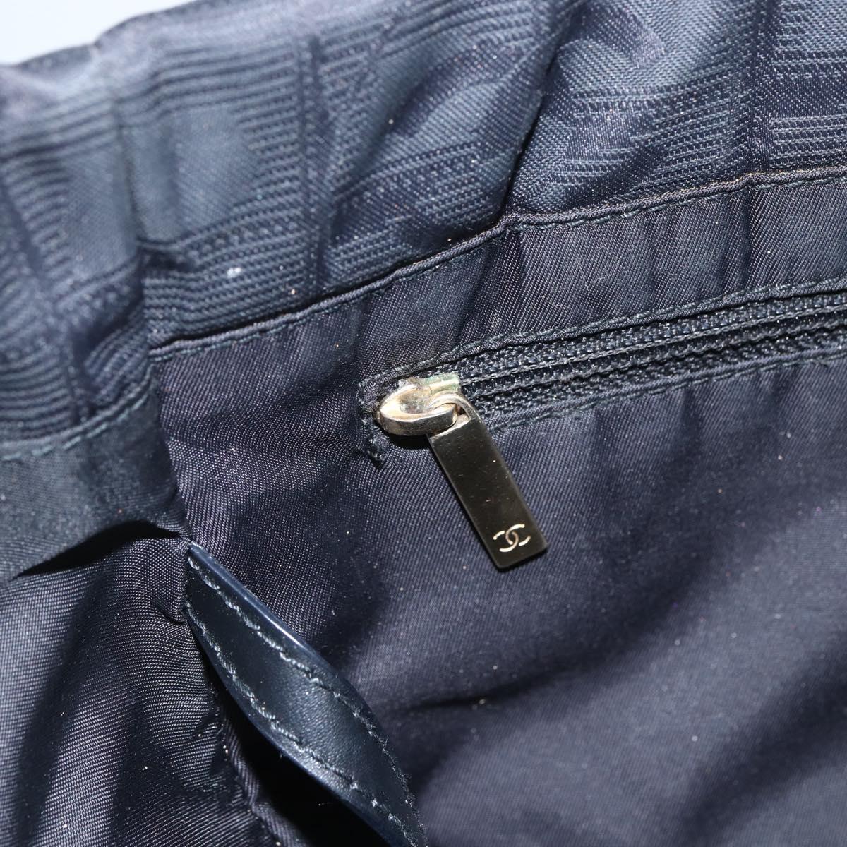 CHANEL New Travel Line Tote Bag Nylon Black gold CC Auth ka411