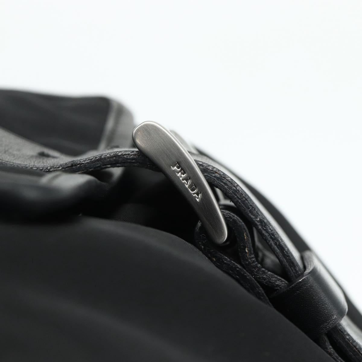 PRADA Backpack Nylon Black Silver Auth ka4116A
