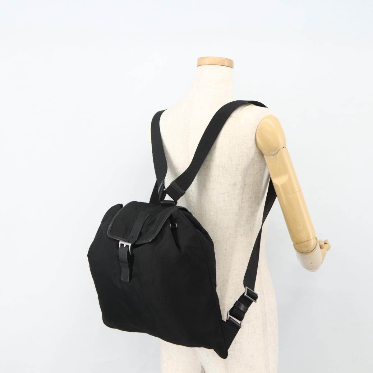 PRADA Backpack Nylon Black Silver Auth ka4116A