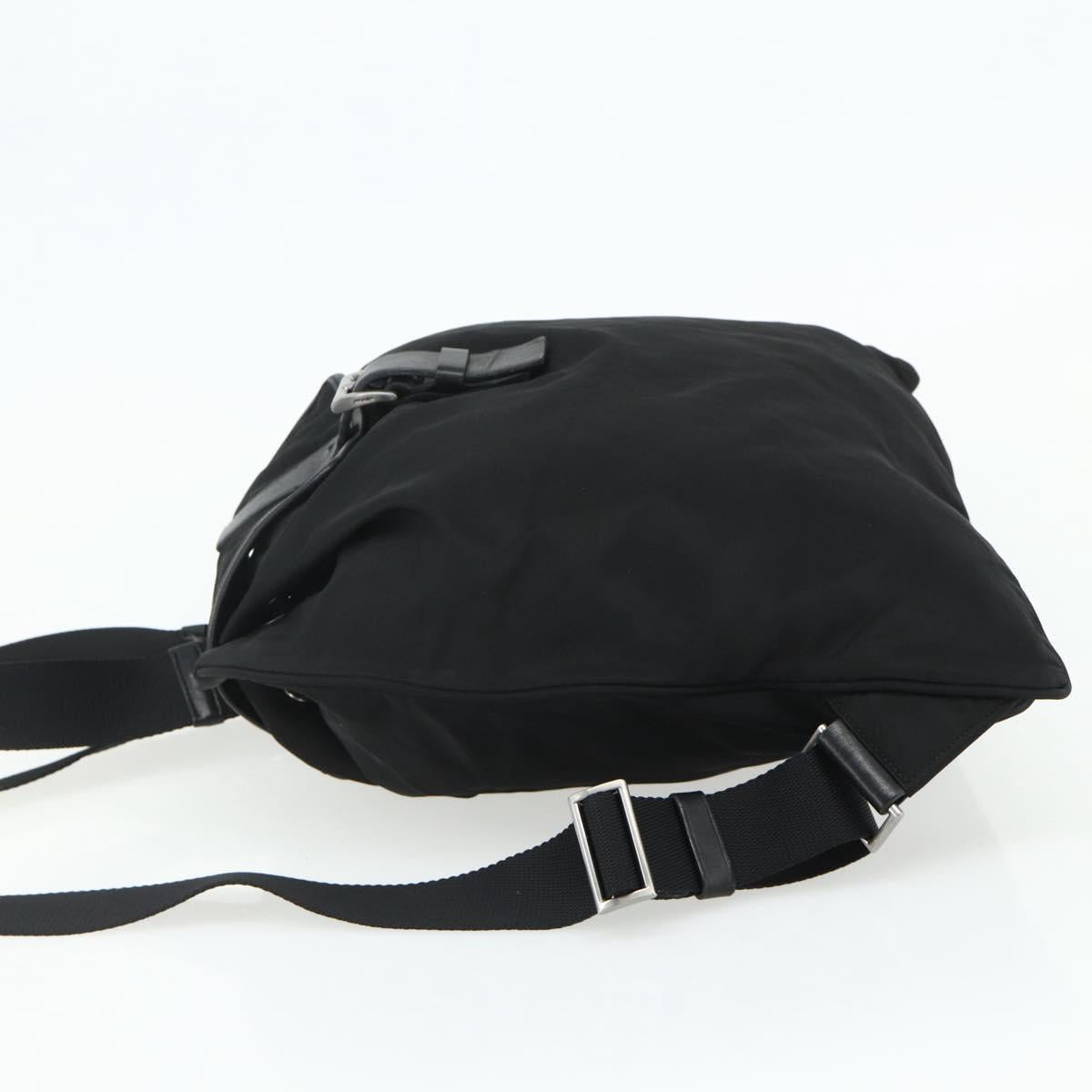 PRADA Backpack Nylon Black Silver Auth ka4116A
