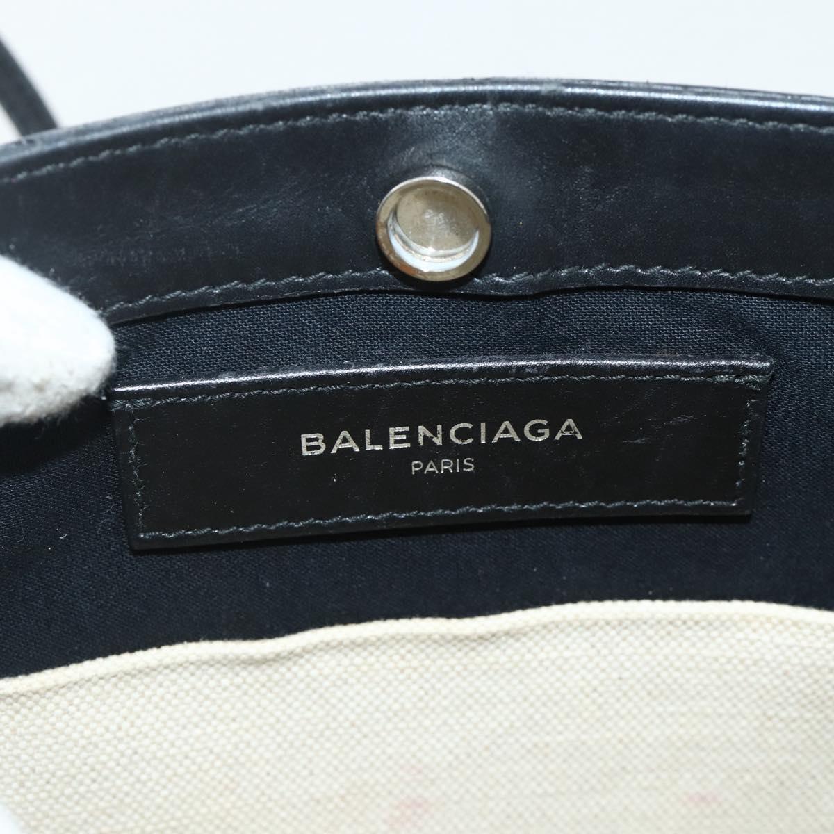 BALENCIAGA Shoulder Bag Canvas Black White 339937 Auth ka4118