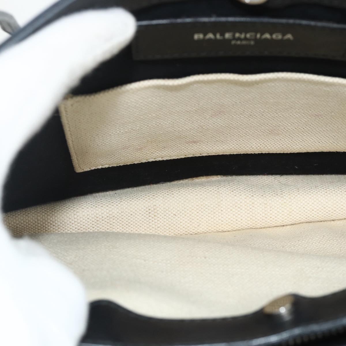 BALENCIAGA Shoulder Bag Canvas Black White 339937 Auth ka4118