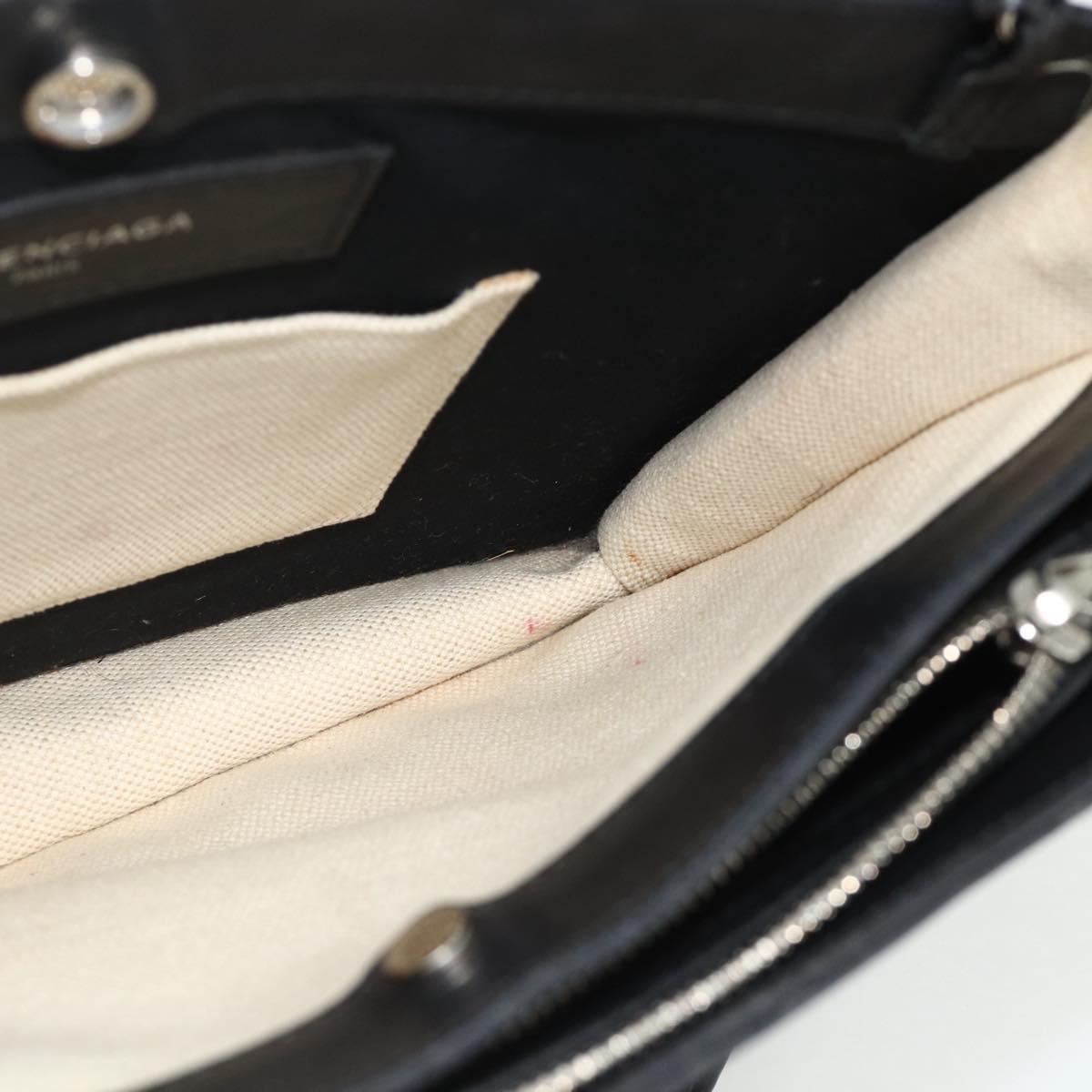BALENCIAGA Shoulder Bag Canvas Black White 339937 Auth ka4118